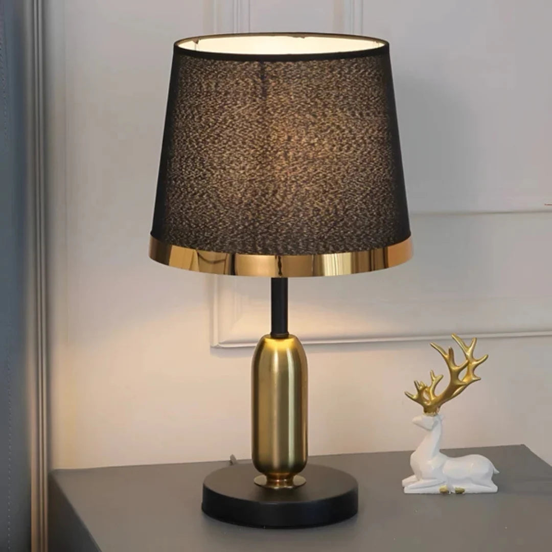 Table Lamp Matte Black & Gold Downward Light