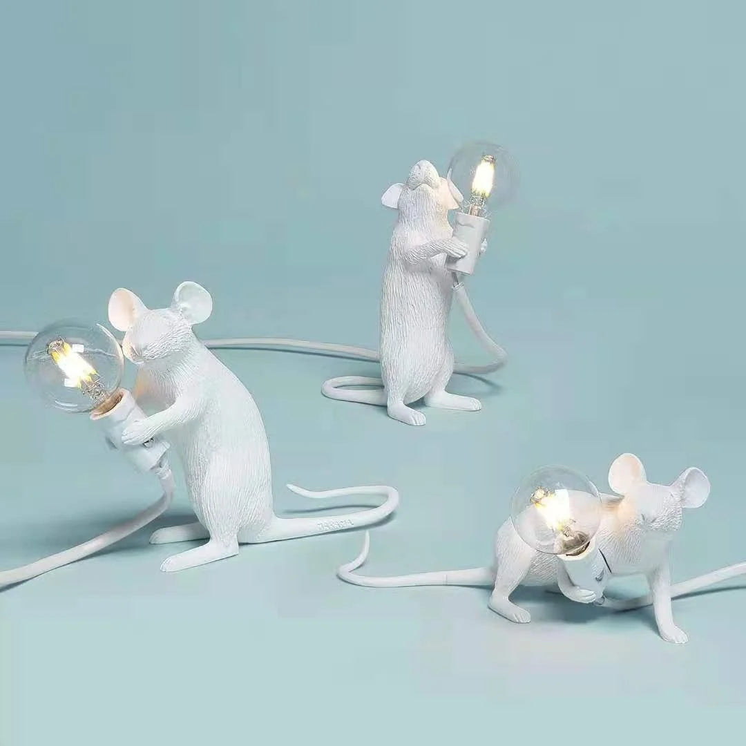 Table Lamp Mouse Design Warm & White Light Options
