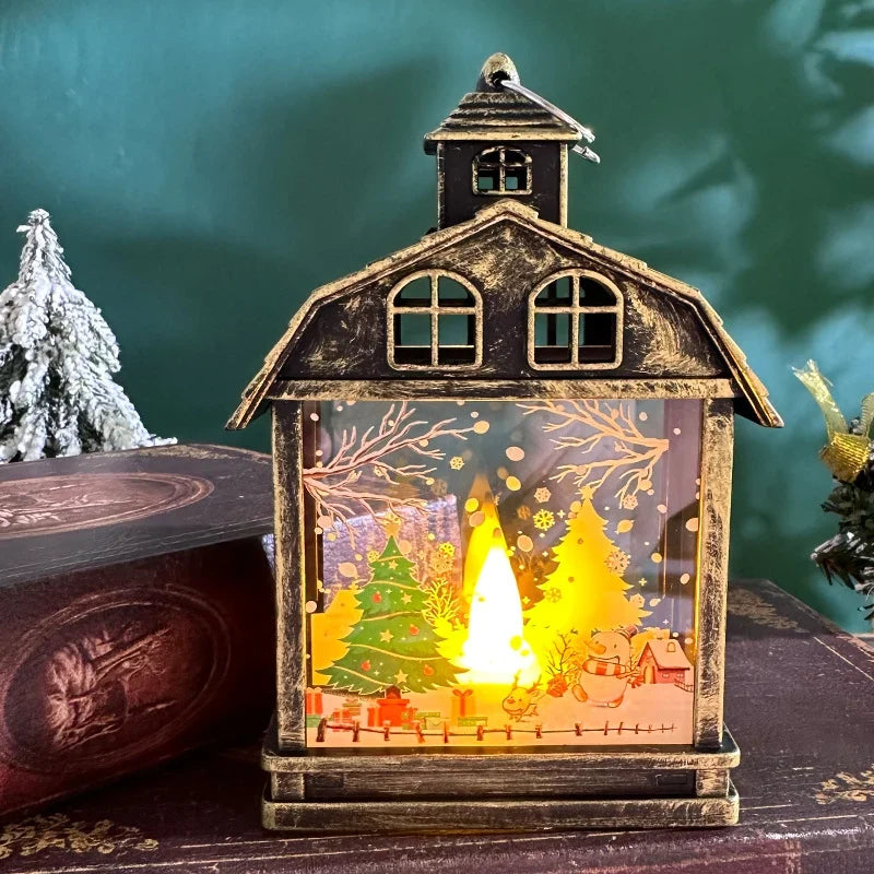 Table Lamp Moving Winter Scene Warm White LED