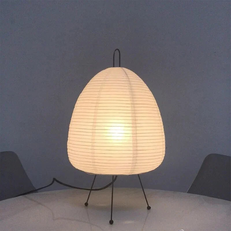 Table Lamp Rice Paper Shade Warm Diffused Light