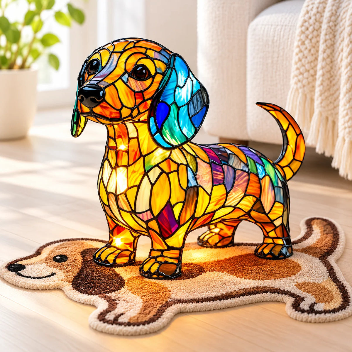 Table Lamp Stained Glass Mosaic Handcrafted Ambient Lighting