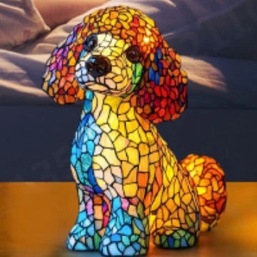 Table Lamp Stained Glass Mosaic Handcrafted Ambient Lighting