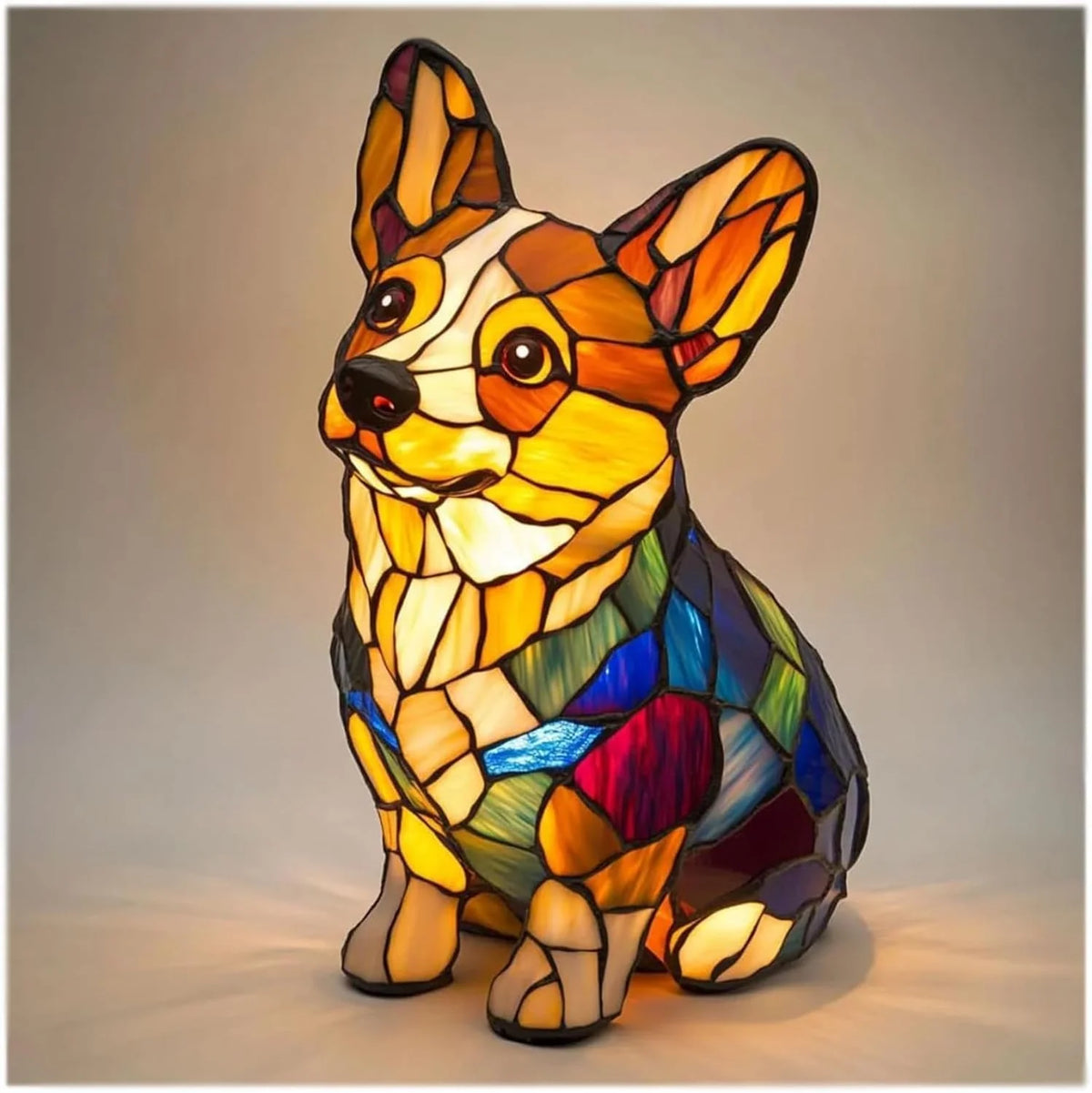 Table Lamp Stained Glass Mosaic Handcrafted Ambient Lighting