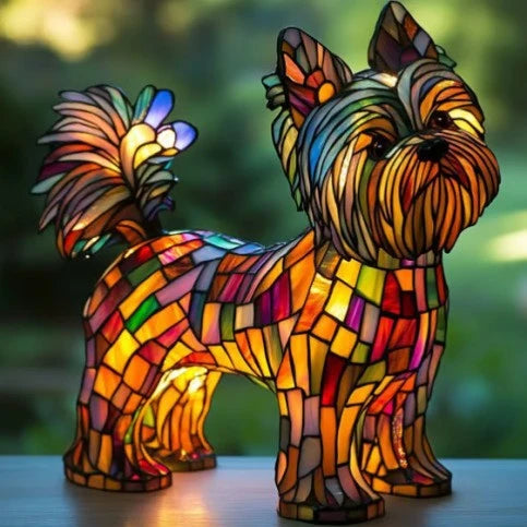 Table Lamp Stained Glass Mosaic Handcrafted Ambient Lighting