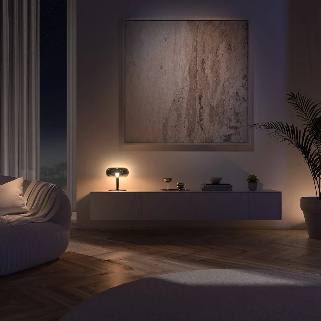 Table Lamp Touch Dimmable Faceted Crystal Body