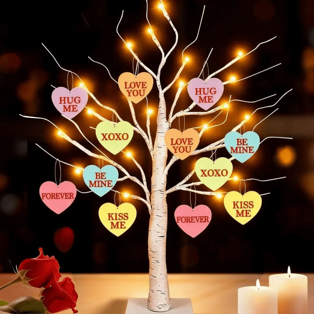 Table Lamp Wire Tree Warm LED Battery Powered