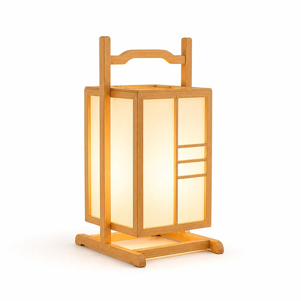Table Lamp Wooden Integrated LED Warm Glow