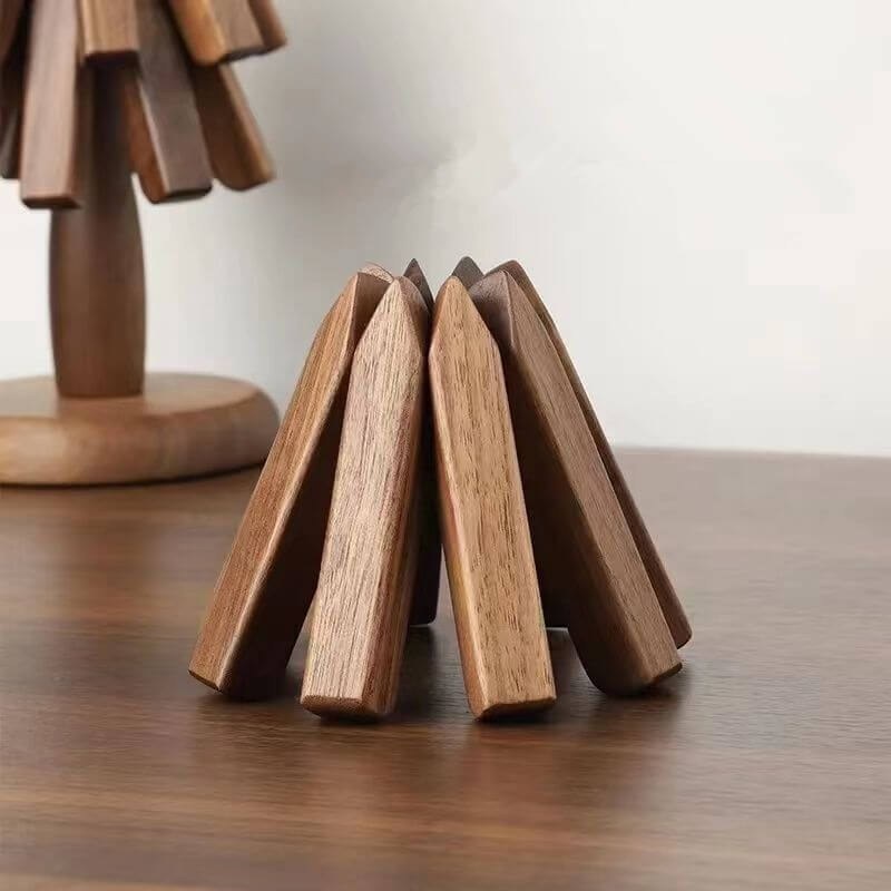 Table Mat Walnut Heat-Resistant Stackable