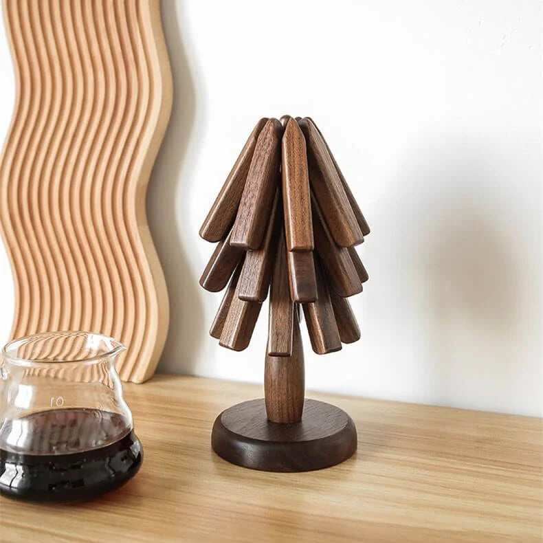 Table Mat Walnut Heat-Resistant Stackable