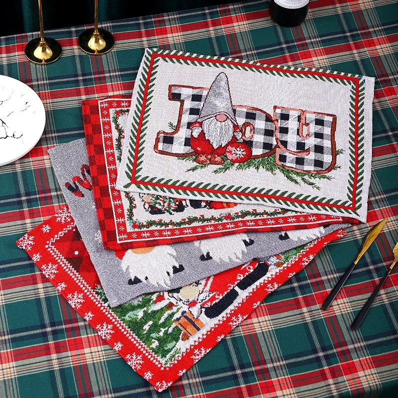 Tablecloth Christmas Santa Pattern Durable Fabric & Machine Washable