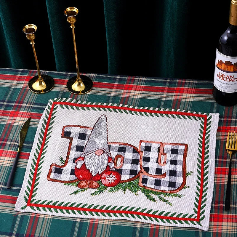 Tablecloth Christmas Santa Pattern Durable Fabric & Machine Washable