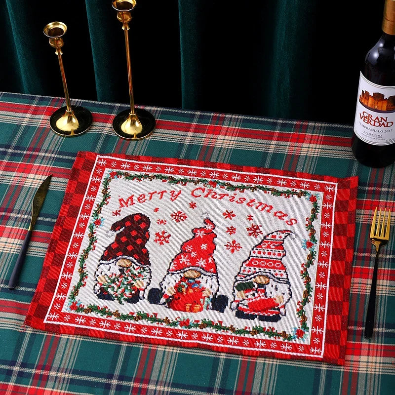 Tablecloth Christmas Santa Pattern Durable Fabric & Machine Washable