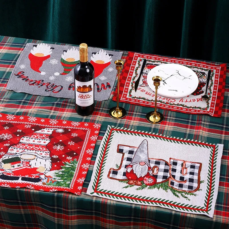 Tablecloth Santa Pattern Durable Fabric Machine Washable