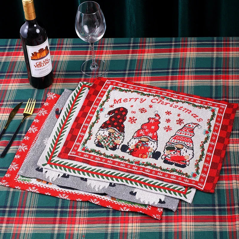 Tablecloth Santa Pattern Durable Fabric Machine Washable