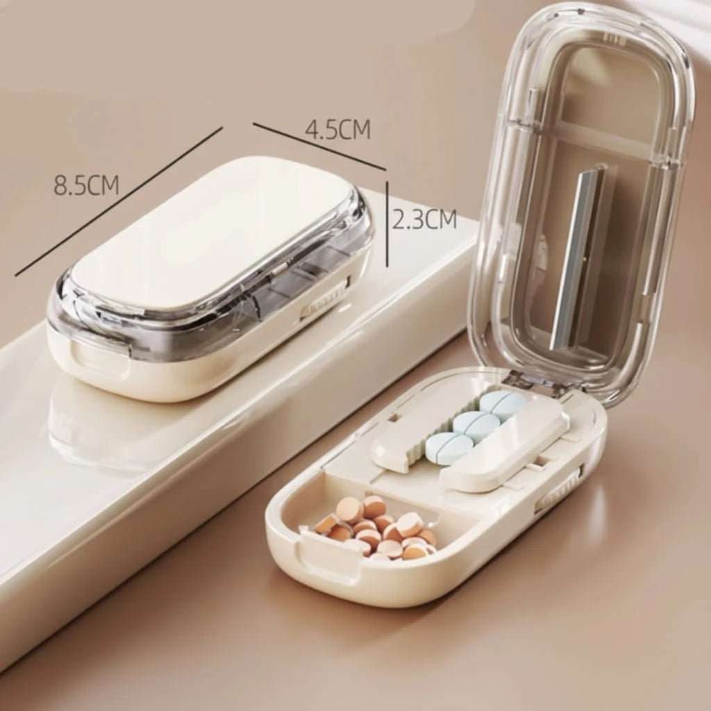 Tablet Cutter Stainless Steel Blade Concealed Pill Compartment