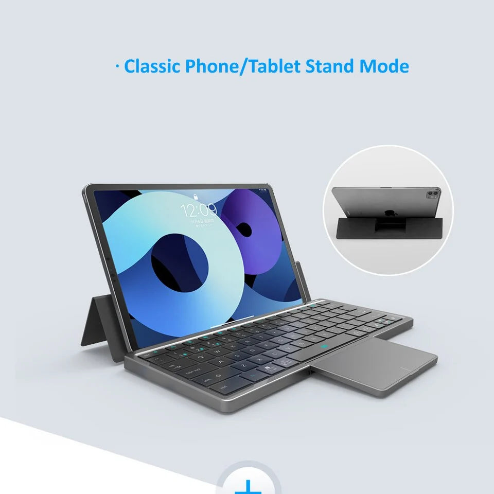 Tablet Keyboard Bluetooth With Touchpad & Built-In Holder