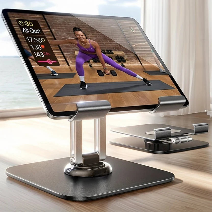 Tablet Stand Adjustable Height & Angle 360° Rotating Base