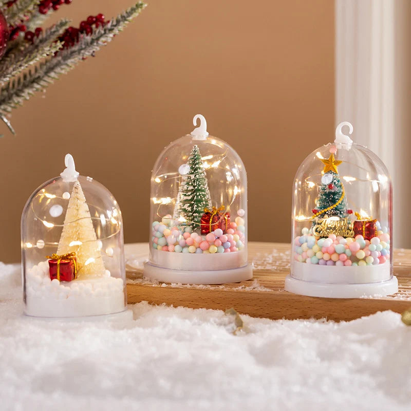 Tabletop Christmas Tree Built-In Lights & Colorful Ornaments