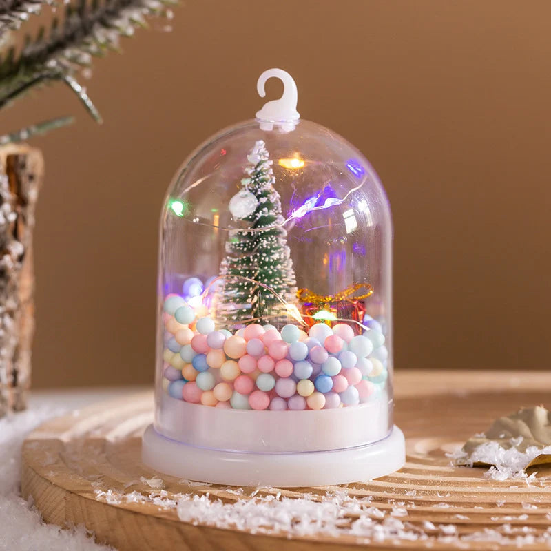 Tabletop Christmas Tree Built-In Lights & Colorful Ornaments