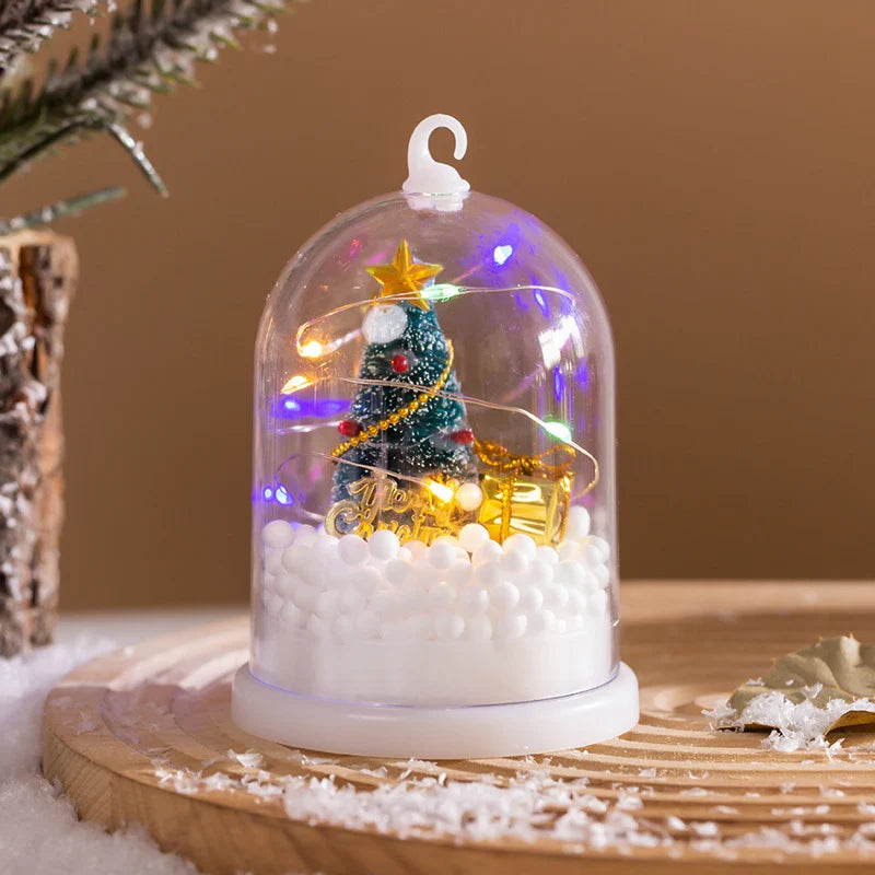 Tabletop Christmas Tree Built-In Lights & Colorful Ornaments