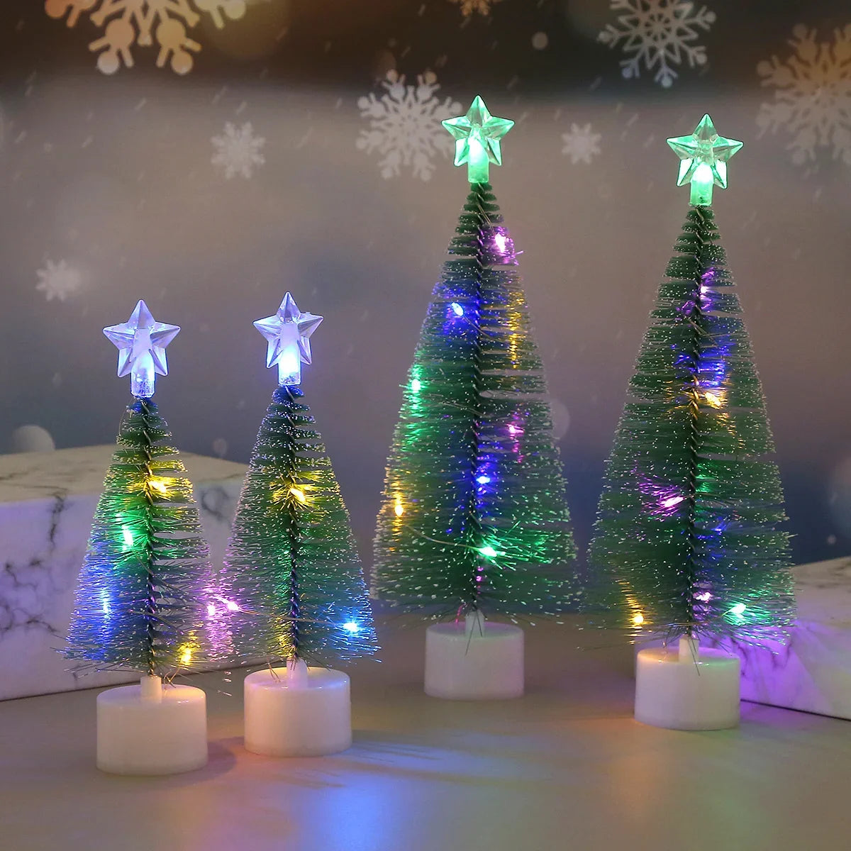 Tabletop Christmas Tree Flocked Pine Compact Eco-Friendly