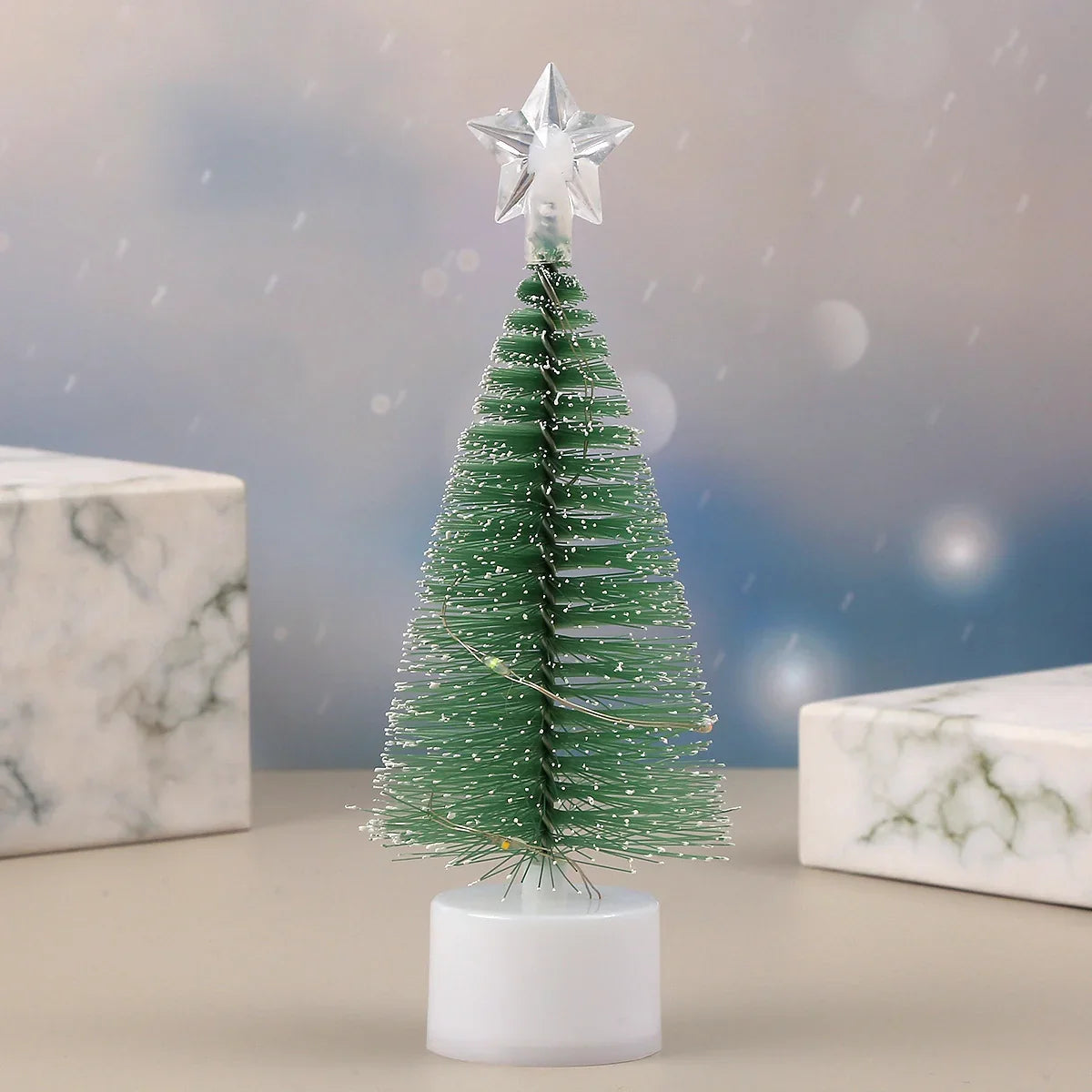 Tabletop Christmas Tree Flocked Pine Compact Eco-Friendly