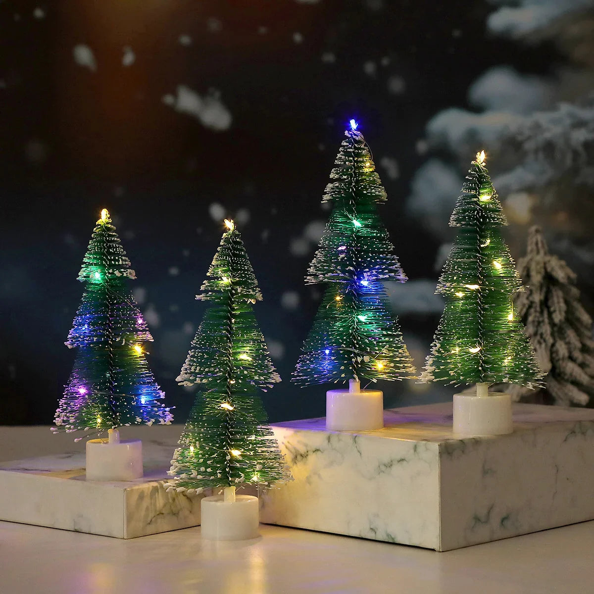 Tabletop Christmas Tree LED Warm Lights Durable Plastic