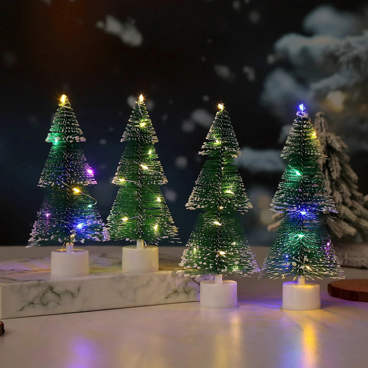Tabletop Christmas Tree LED Warm Lights Durable Plastic