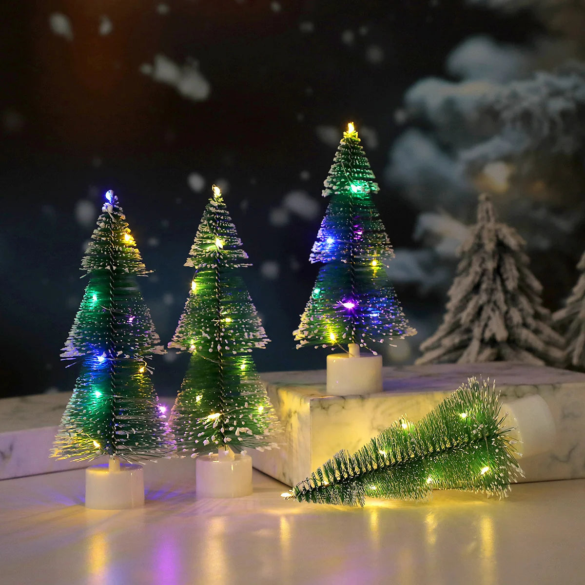 Tabletop Christmas Tree Prelit Warm LED Vivid Green
