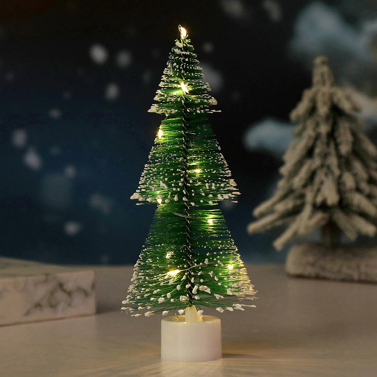Tabletop Christmas Tree Prelit Warm LED Vivid Green