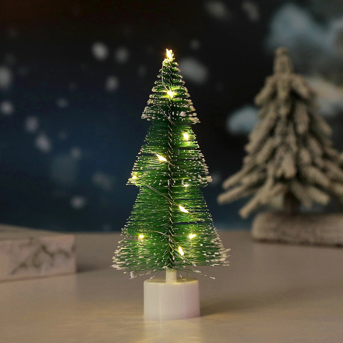 Tabletop Christmas Tree Prelit Warm LED Vivid Green