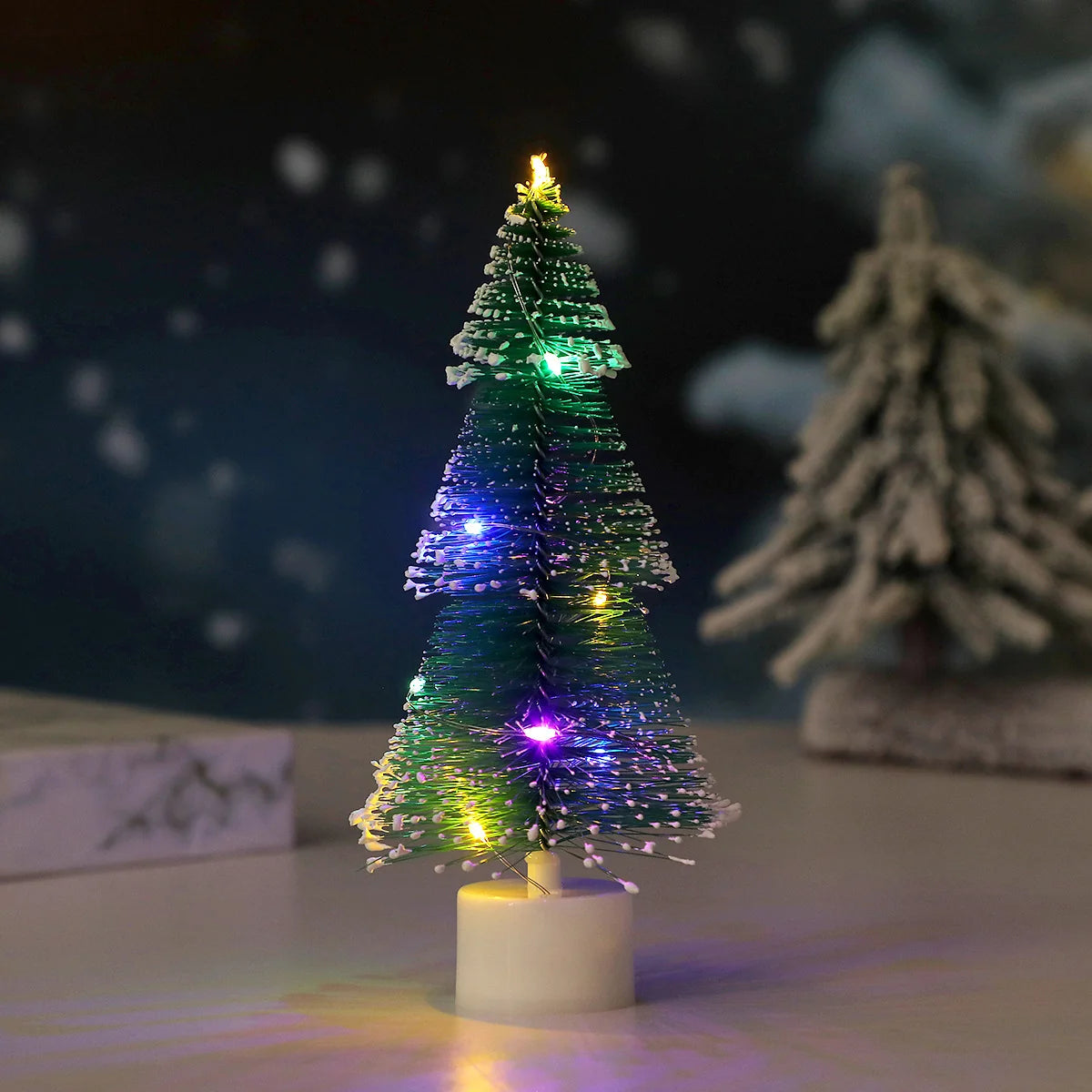 Tabletop Christmas Tree Prelit Warm LED Vivid Green
