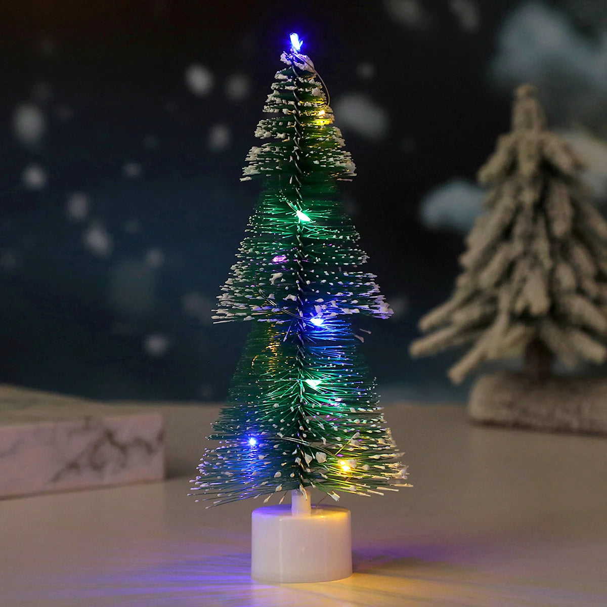 Tabletop Christmas Tree Prelit Warm LED Vivid Green