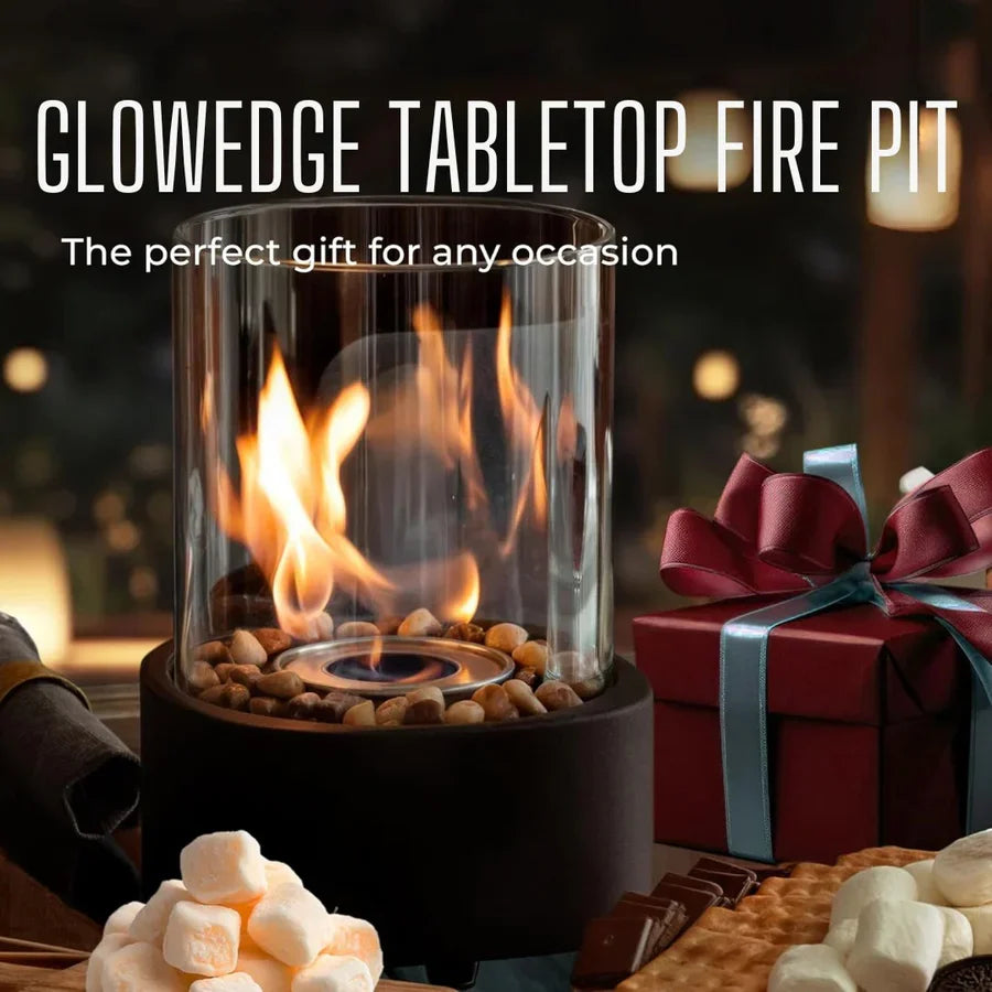 Tabletop Ethanol Fireplace Glass Enclosure Snuffer Included