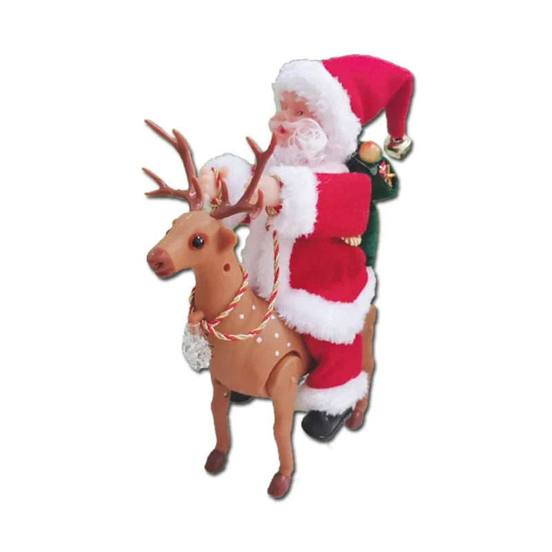 Tabletop Figurine Santa On Reindeer Ready To Display