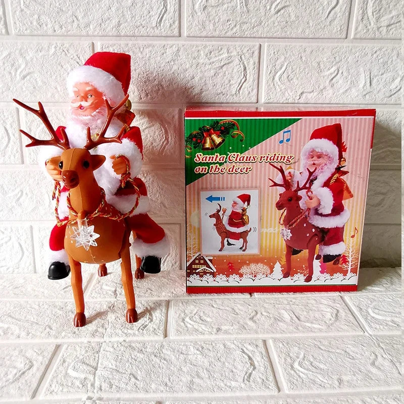 Tabletop Figurine Santa On Reindeer Ready To Display
