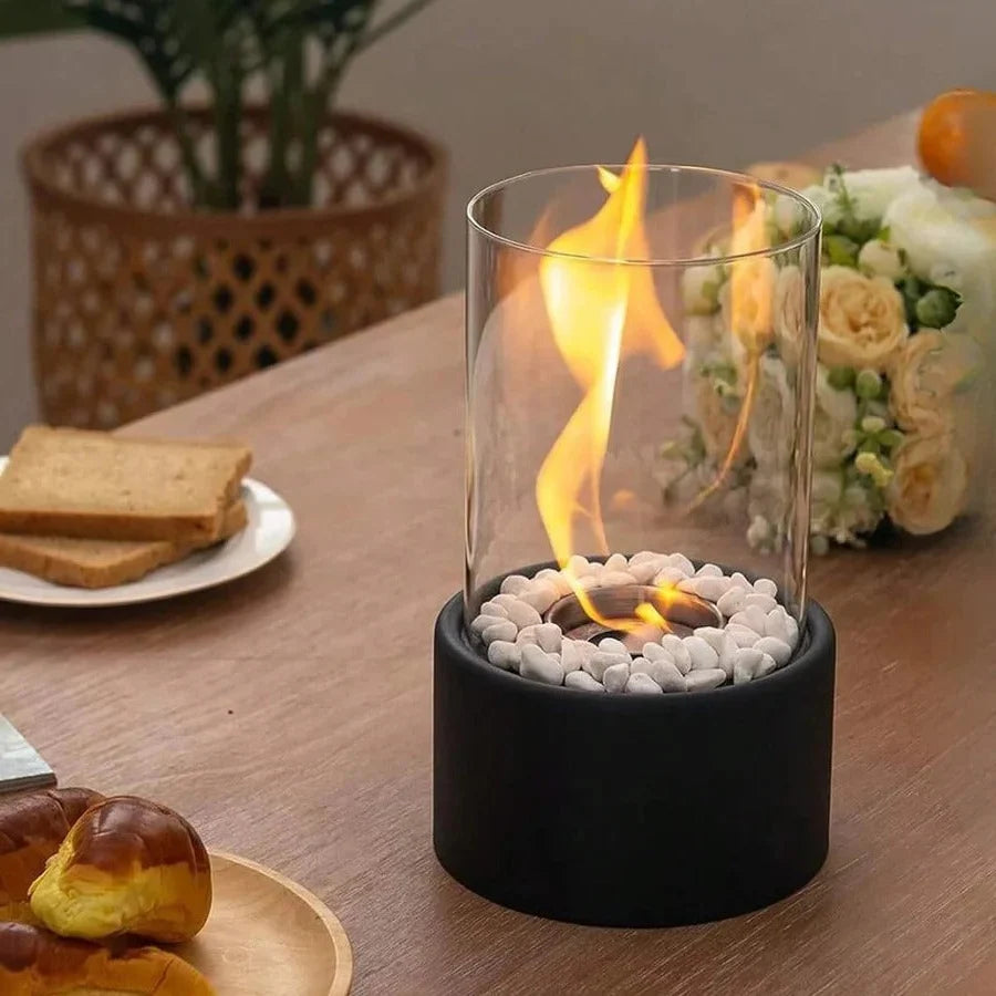 Tabletop Fireplace Portable Ethanol Smokeless Heat-Resistant Glass