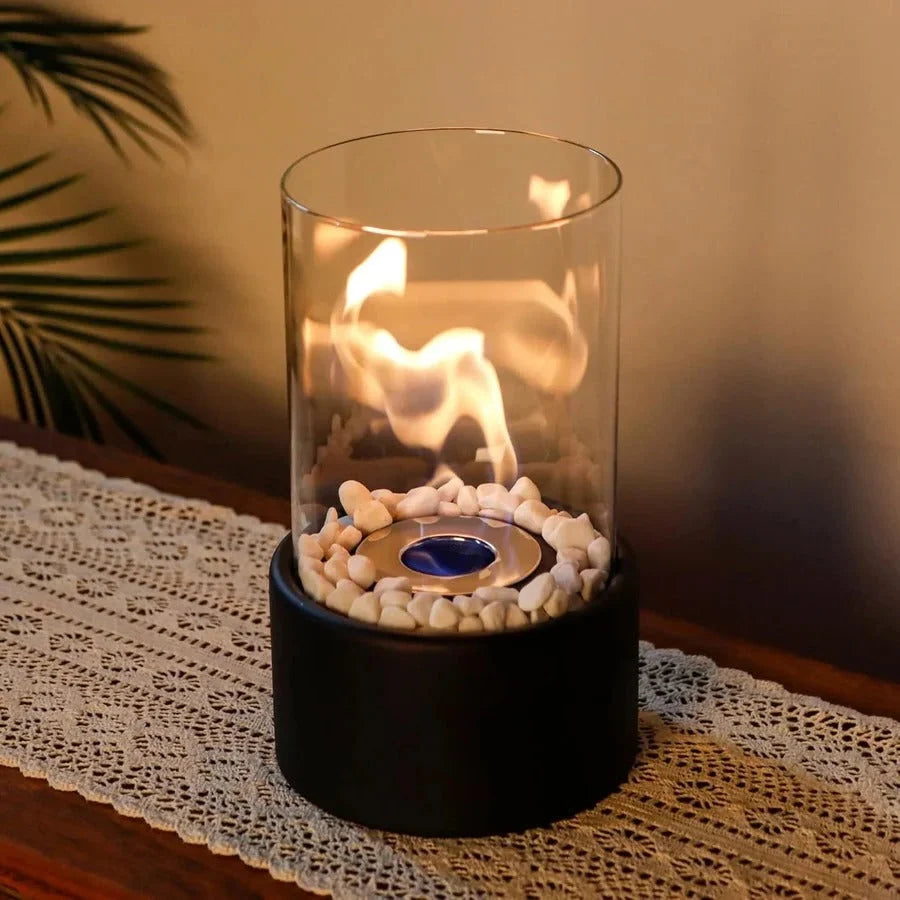 Tabletop Fireplace Portable Ethanol Smokeless Heat-Resistant Glass