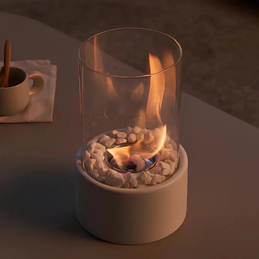 Tabletop Fireplace Portable Ethanol Smokeless Heat-Resistant Glass