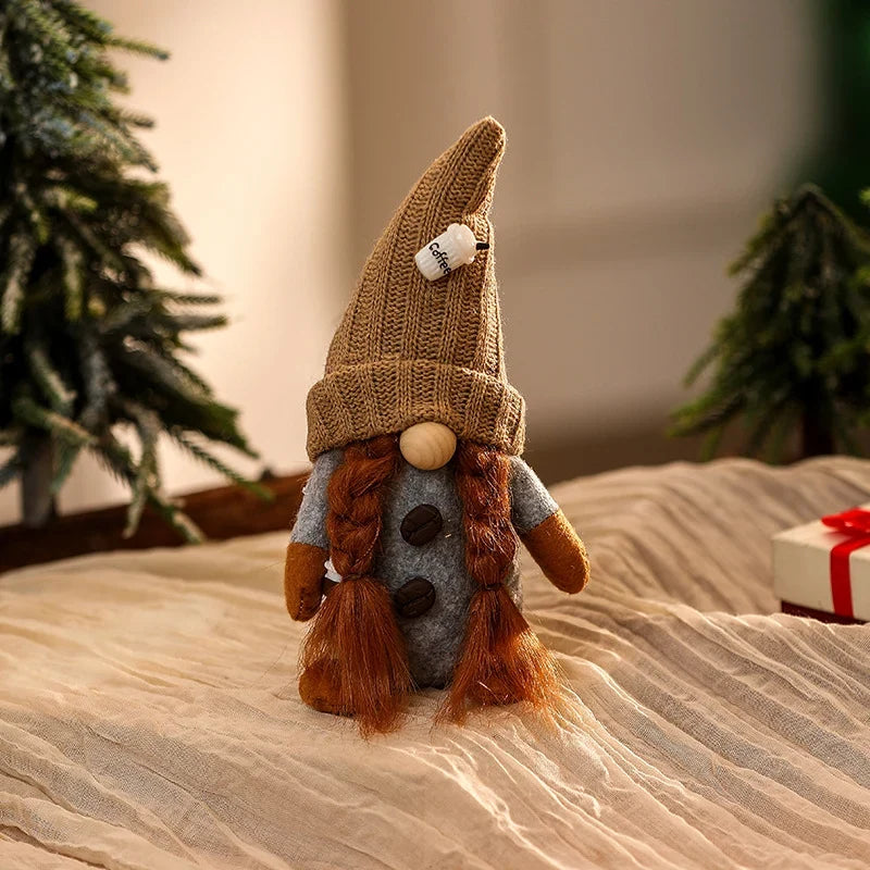 Tabletop Gnome Figurine Eco-Friendly Tall Knitted Hat