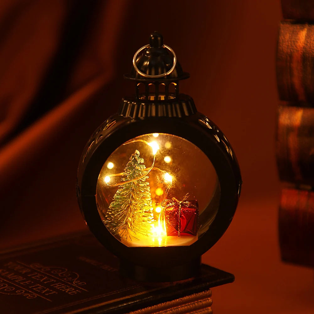 Tabletop Lantern Soft Warm LED Tree & Gift Cutouts