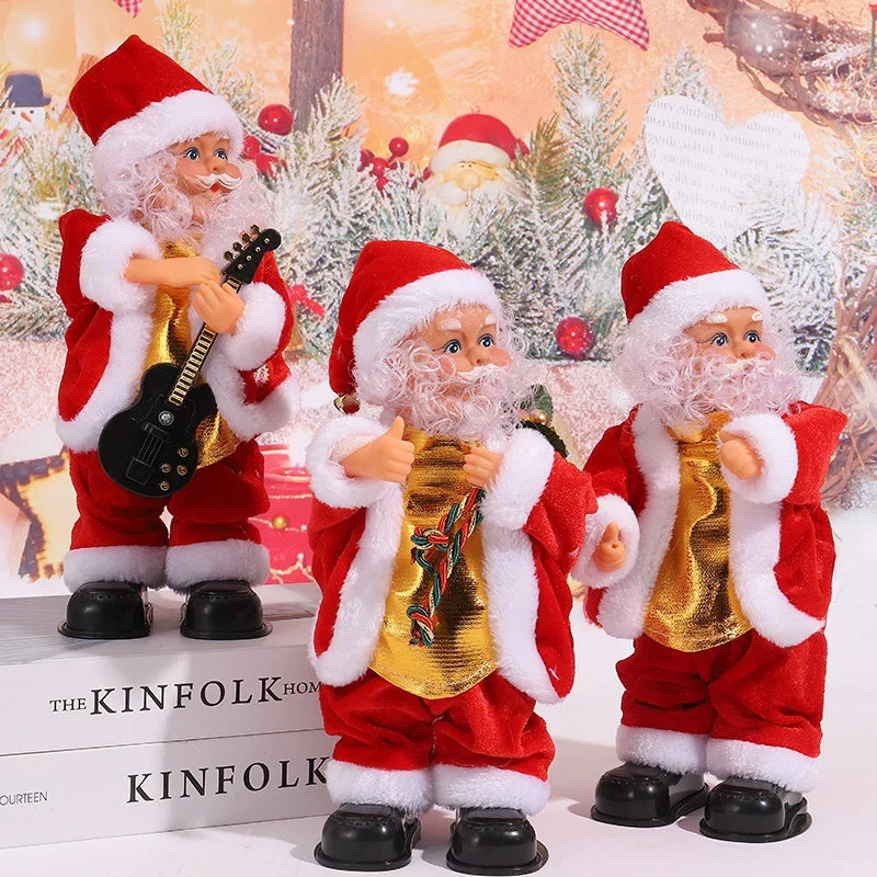 Tabletop Santa Figure Realistic Plastic & Soft Fabric