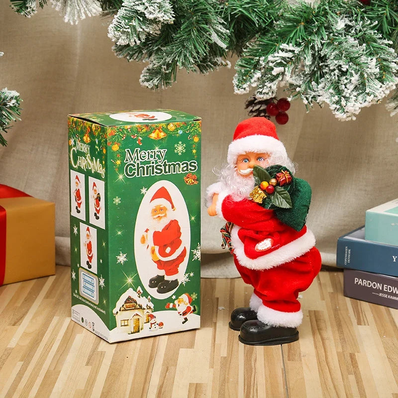 Tabletop Santa Figure Realistic Plastic & Soft Fabric