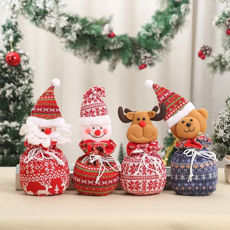 Tabletop Santa Figurine Handcrafted Fabric