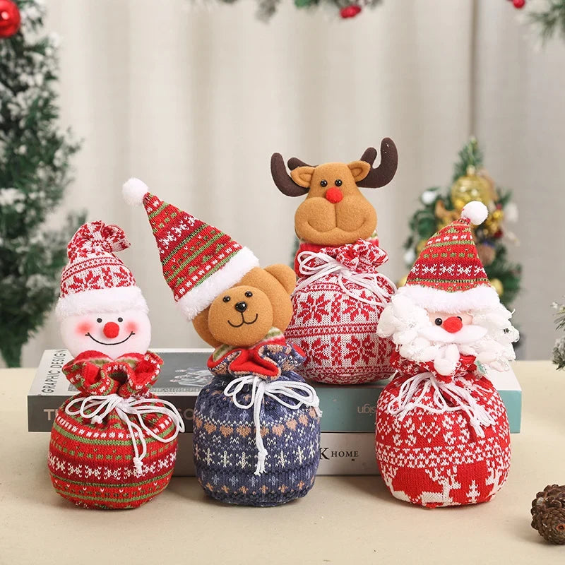 Tabletop Santa Figurine Handcrafted Fabric