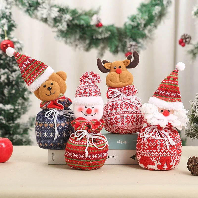 Tabletop Santa Figurine Handcrafted Fabric