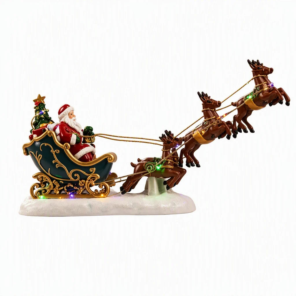 Tabletop Sleigh Floating Design Colorful LED Battery Free