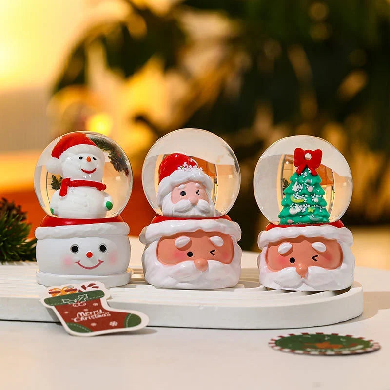 Tabletop Snow Globe Festive Santa & Tree Durable Design