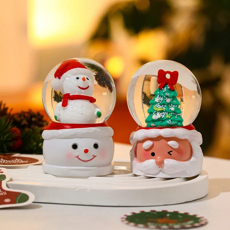 Tabletop Snow Globe Festive Santa & Tree Durable Design
