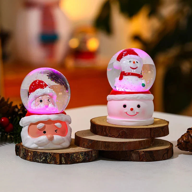 Tabletop Snow Globe Festive Santa & Tree Durable Design